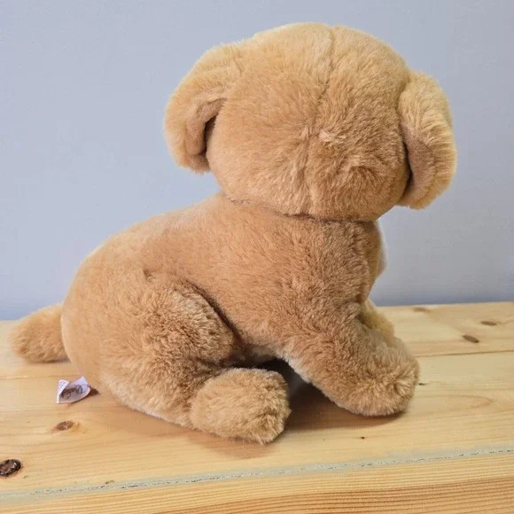 Vintage Dakin Soft Classics Yellow Lab Puppy Plush Dog with Sock 1980s - Picture 4 of 12